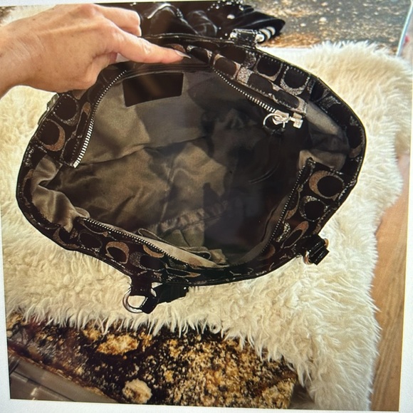 Coach SASSY Gallery Signature 3 Color Lurex Black Metallic Tote Bag - Picture 4 of 16